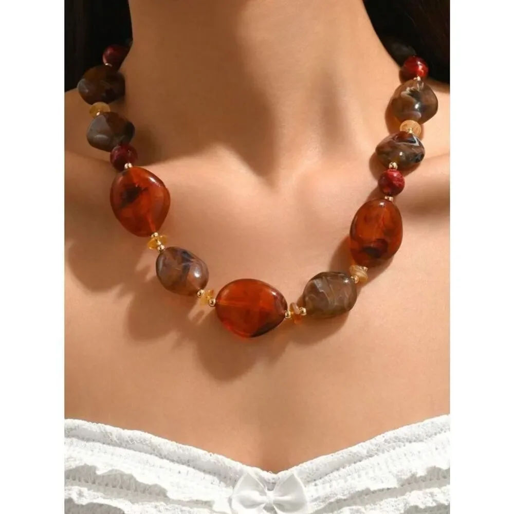 Boho beaded necklace N2120